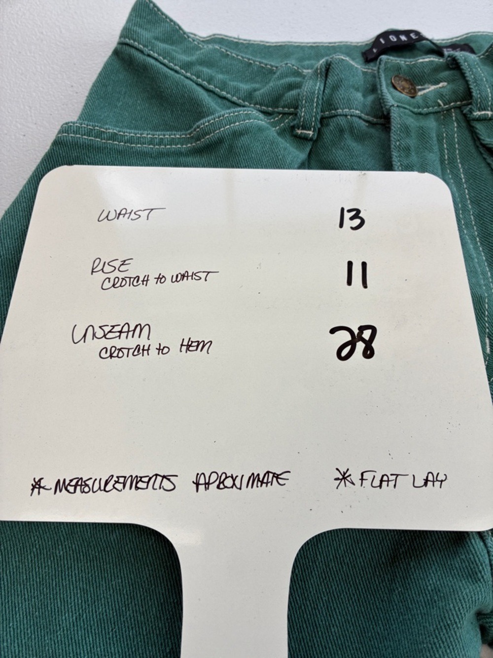 Lioness Miami Vice Barrel Jeans Cargo Pants Green/White Contrast Stitch XS/26 - Picture 3 of 9